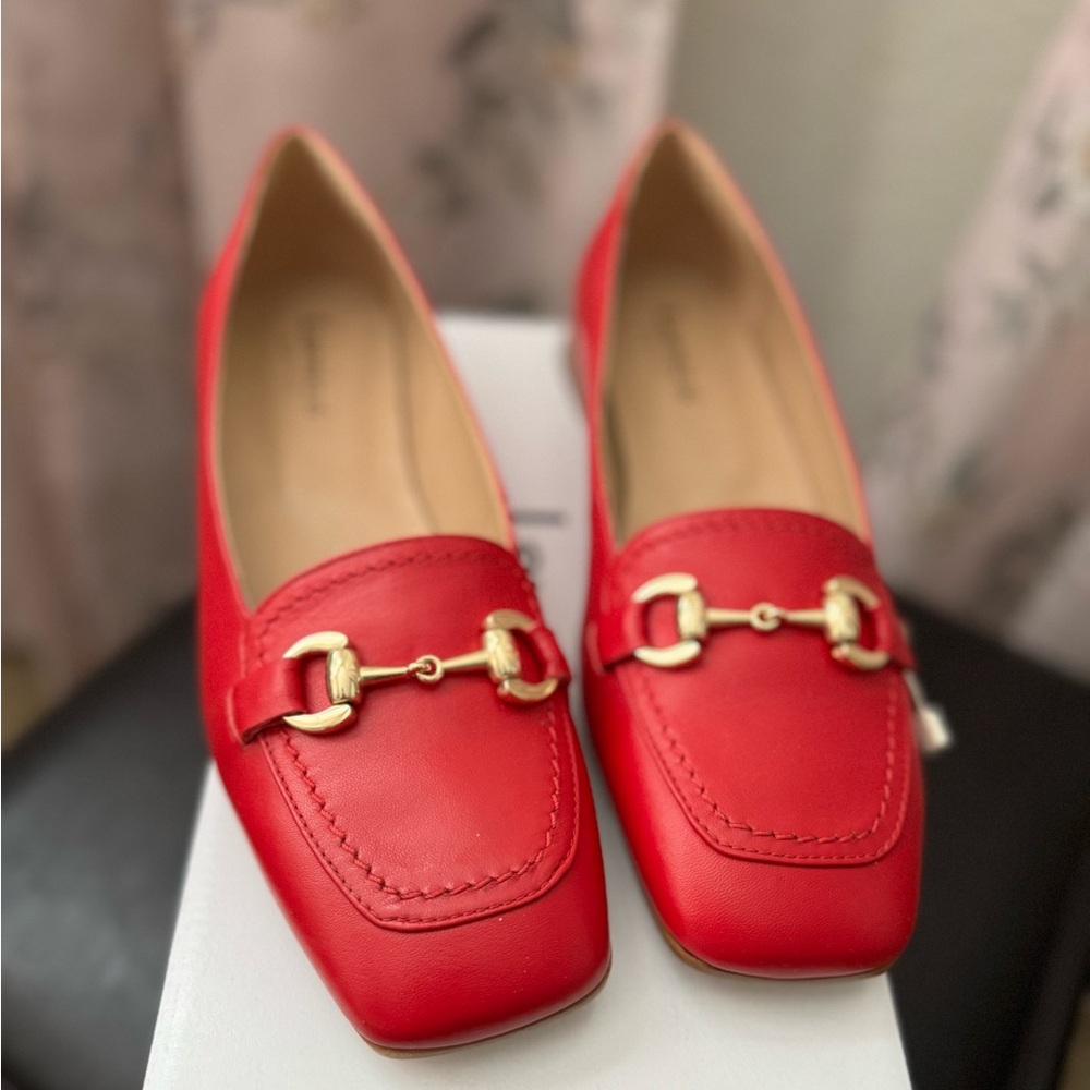 NWT LAMICA Gale Horsebit Loafers / Red Napa Leather / Size 39